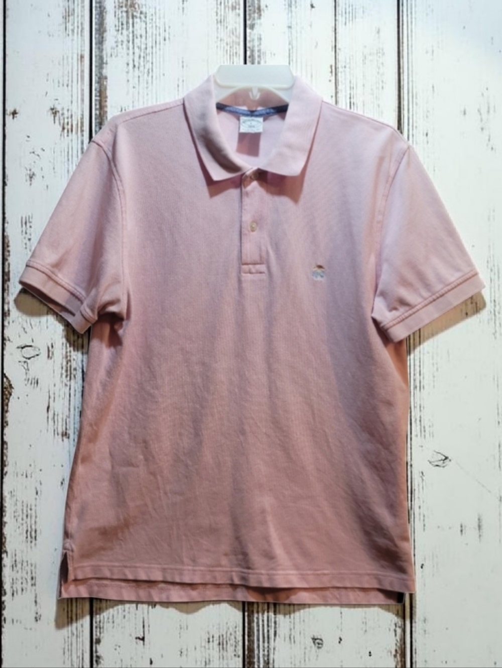 Brooks Brothers Size-Large Men's Light Pink Performance Polo Slim Fit